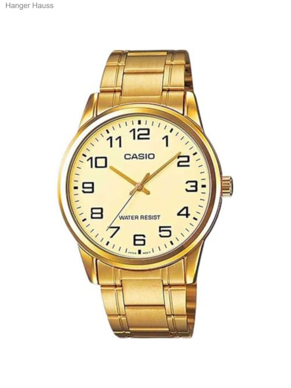 Men's Standard Gold Tone Stainless Steel Easy Reader Watch with Mineral Crystal